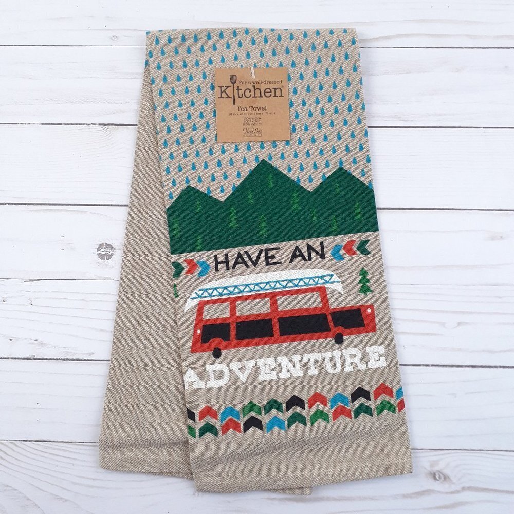 Chambray Kitchen Towel Have An Adventure Camping Canoe
